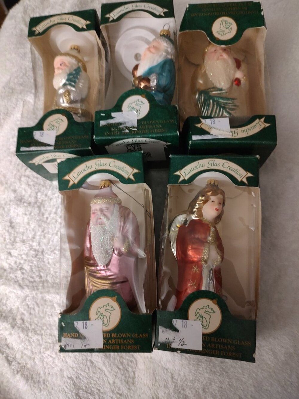 LAUSCHA CHRISTMAS MOUTH BLOWN GLASS ORNAMENTS GERMANY